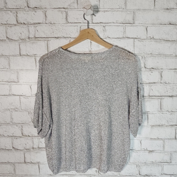 GUILDED INTENT Loose-knit Metallic Dolman Top, XS - Picture 2 of 7